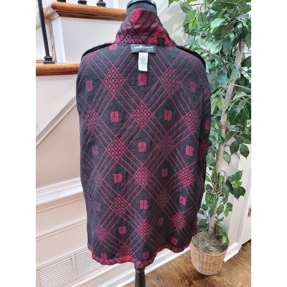 Sag Harbor Women Red Polyester Single Breasted Buttons Front Long Coat Size 22W - Picture 10 of 11